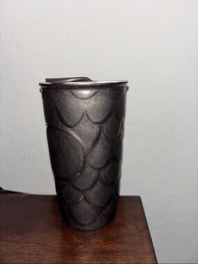 Dark Bronze Textured Travel Tumbler